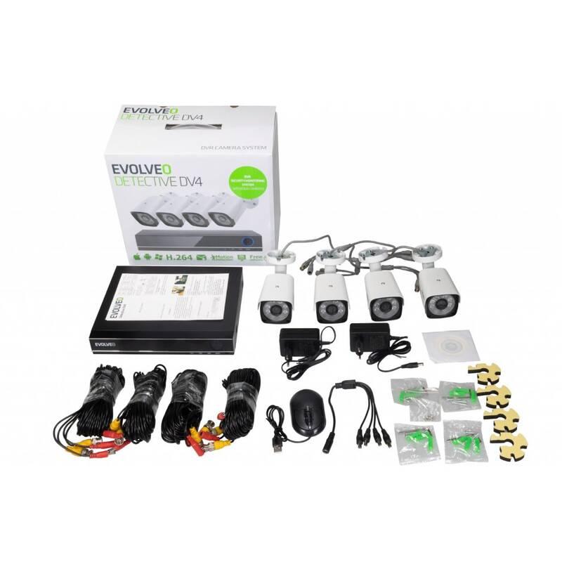 Kamerový systém Evolveo Detective DV4, DVR bílá