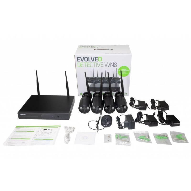 Kamerový systém Evolveo Detective WN8, bezdrátový NVR černá