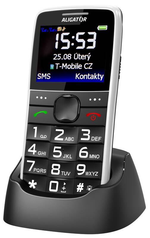 Mobilní telefon Aligator A675 Senior bílý, Mobilní, telefon, Aligator, A675, Senior, bílý