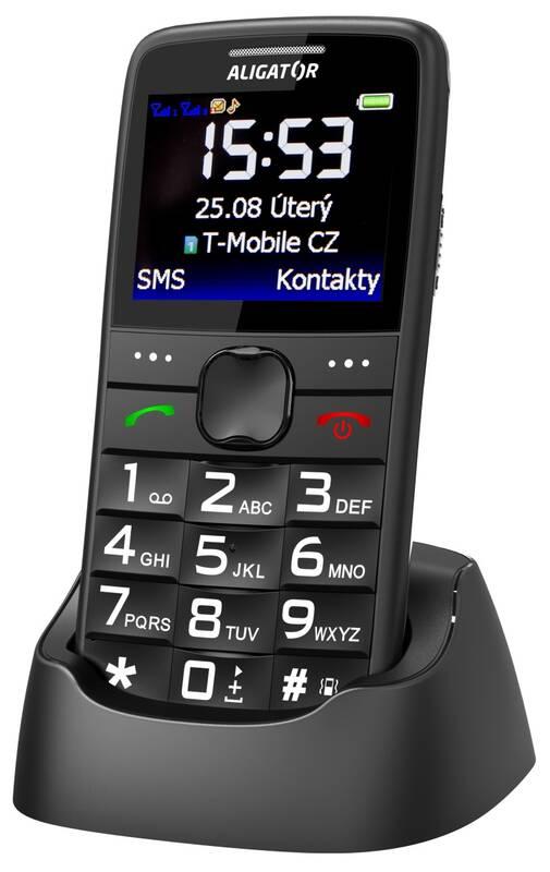 Mobilní telefon Aligator A675 Senior černý