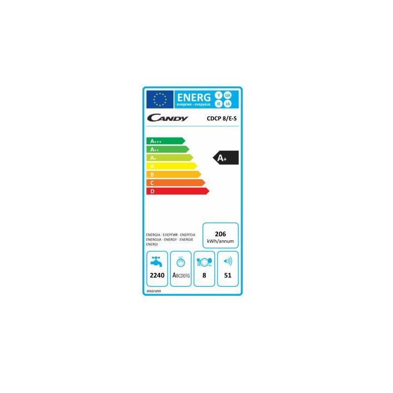 Myčka nádobí Candy CDCP 8 E-S stříbrná, Myčka, nádobí, Candy, CDCP, 8, E-S, stříbrná