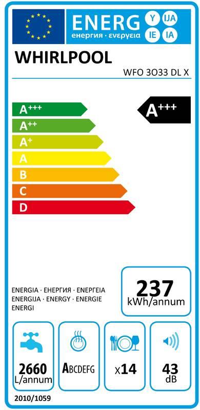 Myčka nádobí Whirlpool WFO 3O33 DL X nerez, Myčka, nádobí, Whirlpool, WFO, 3O33, DL, X, nerez