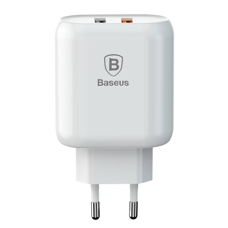 Nabíječka do sítě Baseus Travel Charger Bojure series 2x USB, QC 3.0, 23W bílá