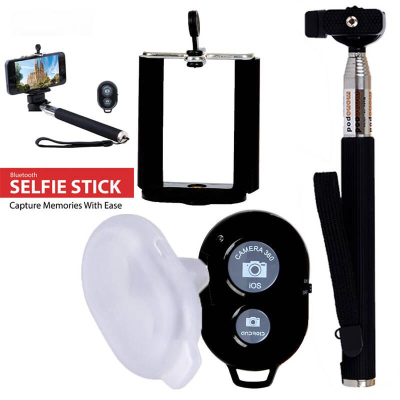 Selfie tyč WG 3 s bluetooth ovladačem černá, Selfie, tyč, WG, 3, s, bluetooth, ovladačem, černá