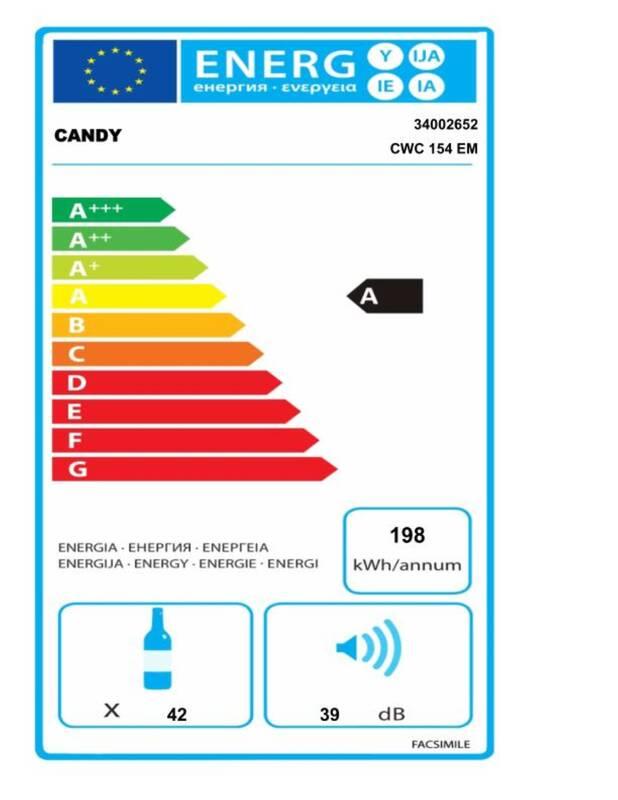 Vinotéka Candy CWC 154 EM černá