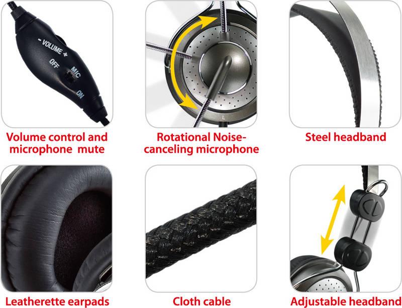 Headset Genius HS-04SU černý stříbrný