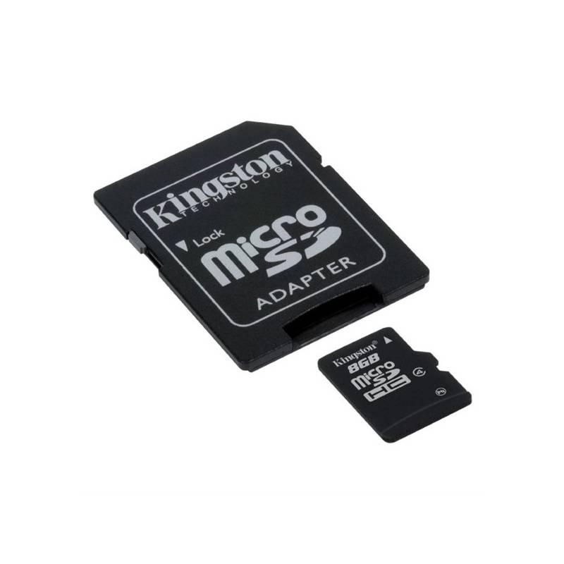 Paměťová karta Kingston MicroSDHC 8GB Class4 adapter, Paměťová, karta, Kingston, MicroSDHC, 8GB, Class4, adapter