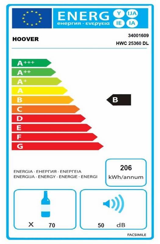 Vinotéka Hoover HWC 2536 černá sklo