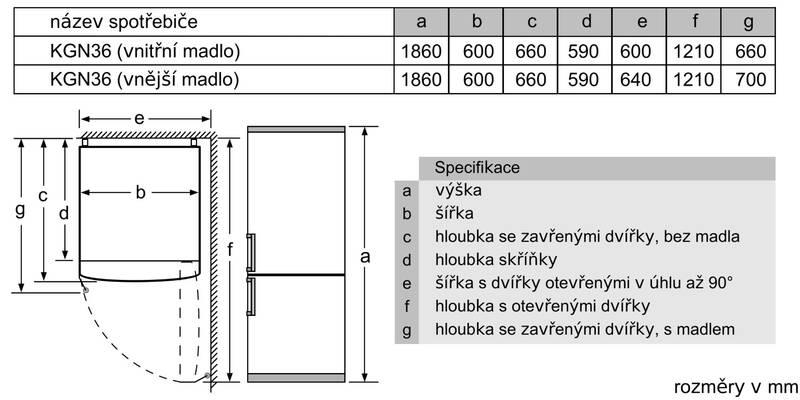 Chladnička s mrazničkou Bosch Serie 2 KGN36NWEA bílá