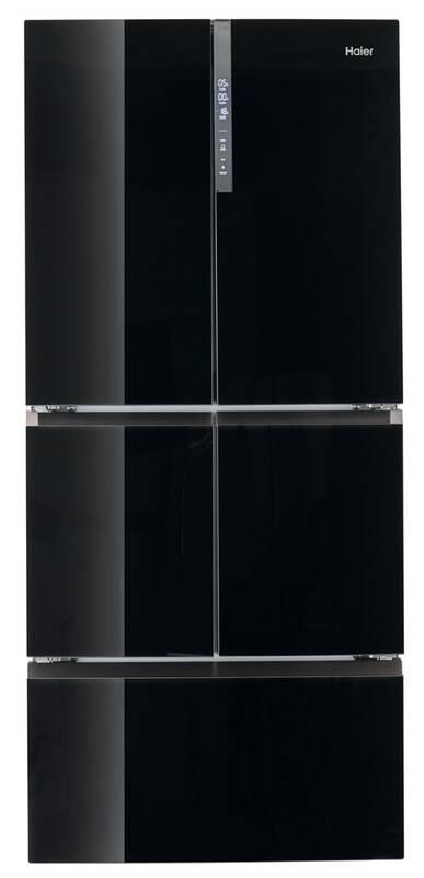 Chladnička s mrazničkou Haier HFF-750CGBJ černá barva sklo