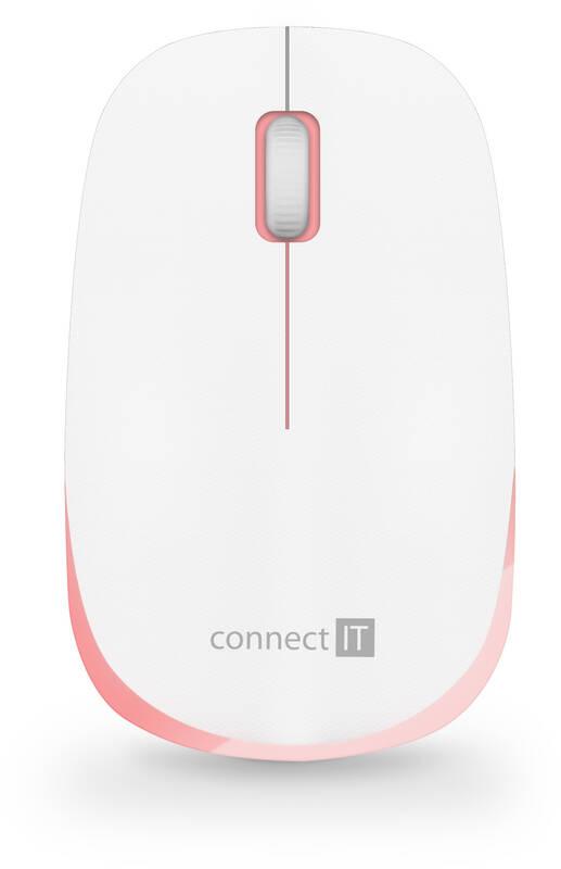 Klávesnice s myší Connect IT Combo CKM-7801-CS, CZ SK bílá růžová