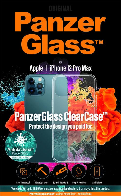 Kryt na mobil PanzerGlass ClearCase Antibacterial na Apple iPhone 12 Pro Max průhledný