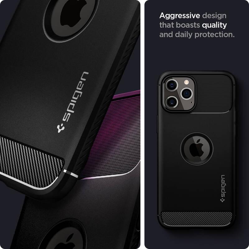 Kryt na mobil Spigen Rugged Armor na Apple iPhone 12 Pro Max černý