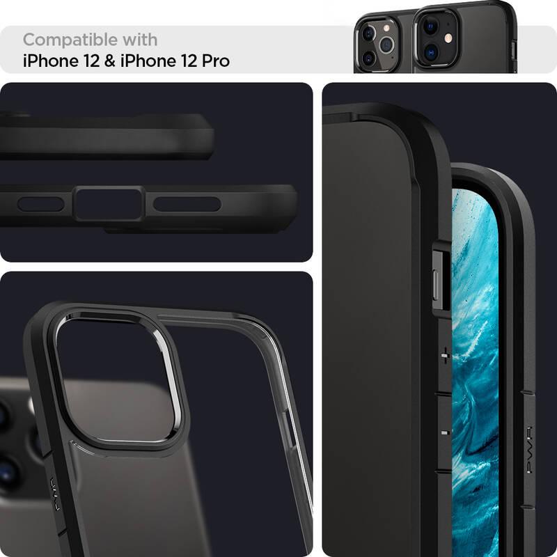 Kryt na mobil Spigen Ultra Hybrid na Apple iPhone 12 12 Pro černý průhledný