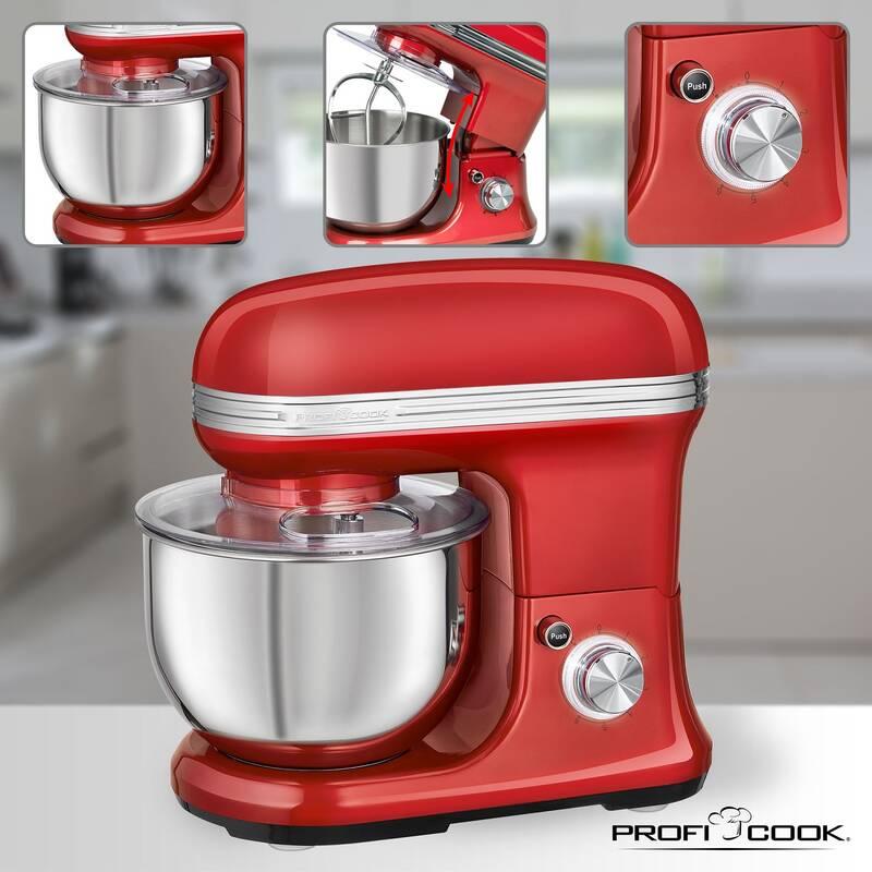 Kuchyňský robot Profi Cook Vintage KM 1197RD červený, Kuchyňský, robot, Profi, Cook, Vintage, KM, 1197RD, červený