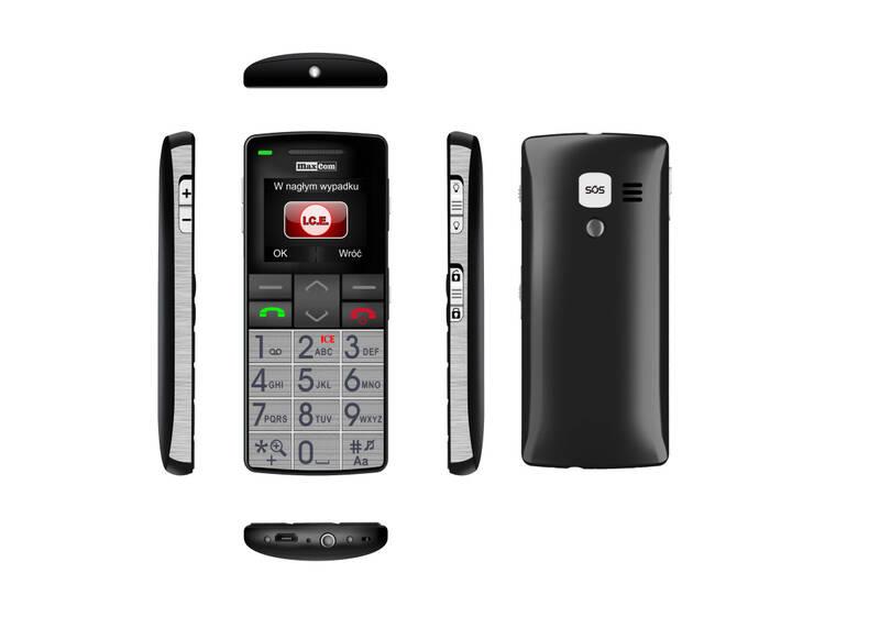 Mobilní telefon MaxCom MM715 SOS náramek černý