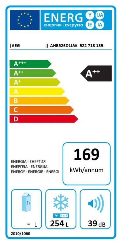 Mraznička AEG AHB526D1LW bílá