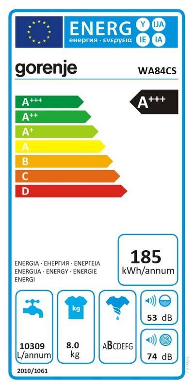 Pračka Gorenje WA84CS bílá