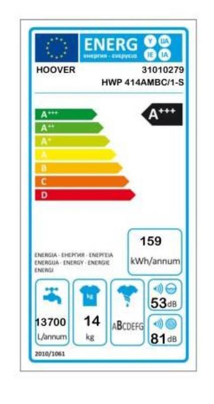 Pračka Hoover HWP 414AMBC 1-S bílá