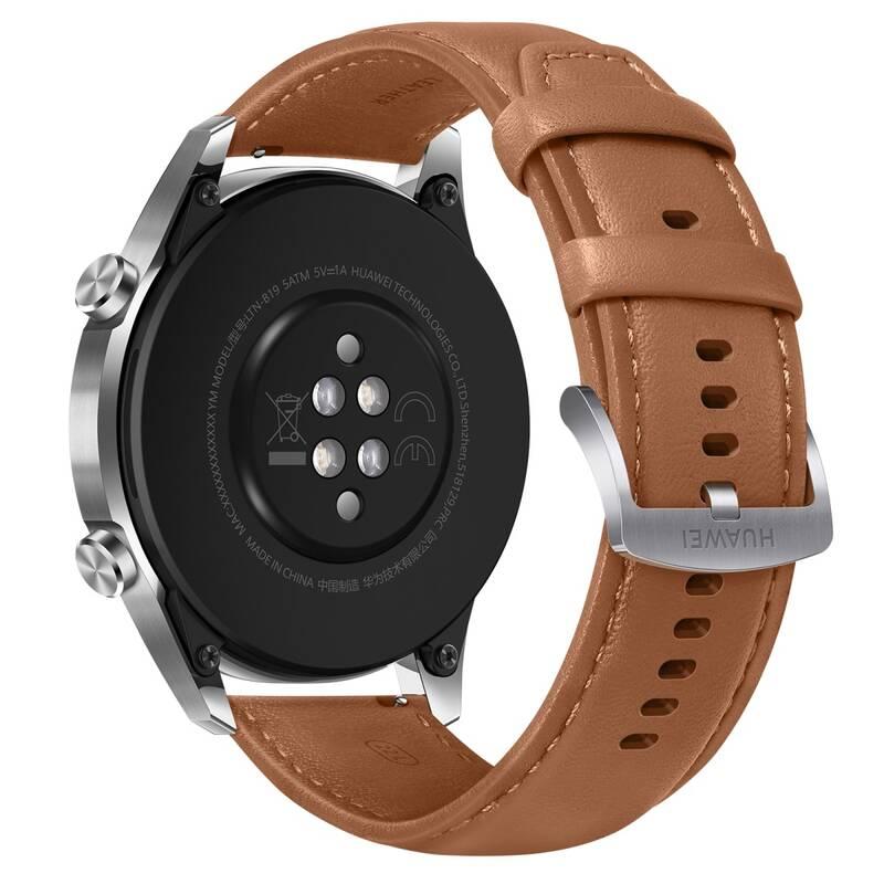 Řemínek Huawei kožený pro chytré hodinky Huawei Watch GT, Watch GT 2 - Brown