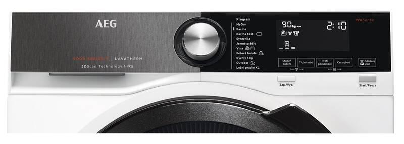 Sušička prádla AEG FiberPro T9DBB89BC 3DScan BlackEdition bílá barva