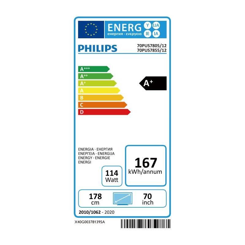 Televize Philips 70PUS7855 stříbrná