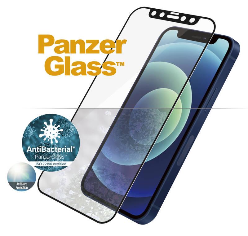 Tvrzené sklo PanzerGlass Edge-to-Edge Antibacterial s Anti-Glare vrstvou na Apple iPhone 12 mini černé