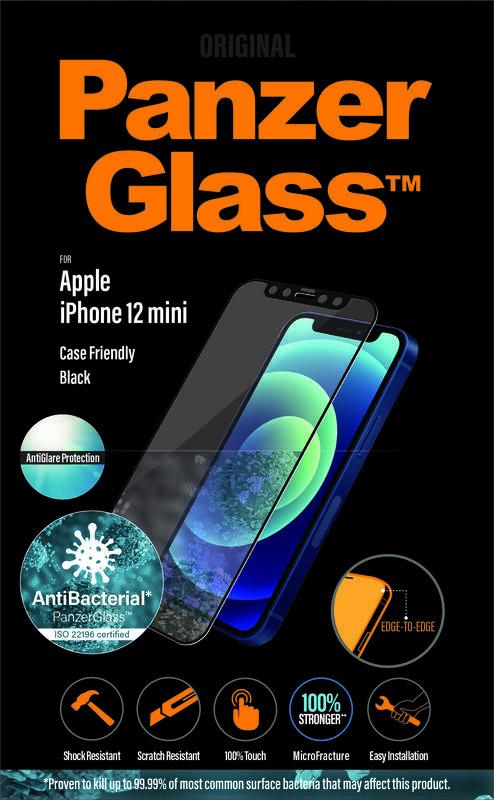 Tvrzené sklo PanzerGlass Edge-to-Edge Antibacterial s Anti-Glare vrstvou na Apple iPhone 12 mini černé, Tvrzené, sklo, PanzerGlass, Edge-to-Edge, Antibacterial, s, Anti-Glare, vrstvou, na, Apple, iPhone, 12, mini, černé
