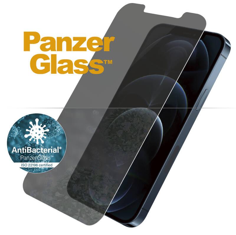 Tvrzené sklo PanzerGlass Standard Privacy Antibacterial na Apple iPhone 12 Pro Max