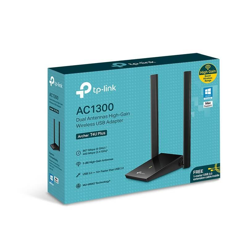 Wi-Fi adaptér TP-Link Archer T4U Plus černý, Wi-Fi, adaptér, TP-Link, Archer, T4U, Plus, černý