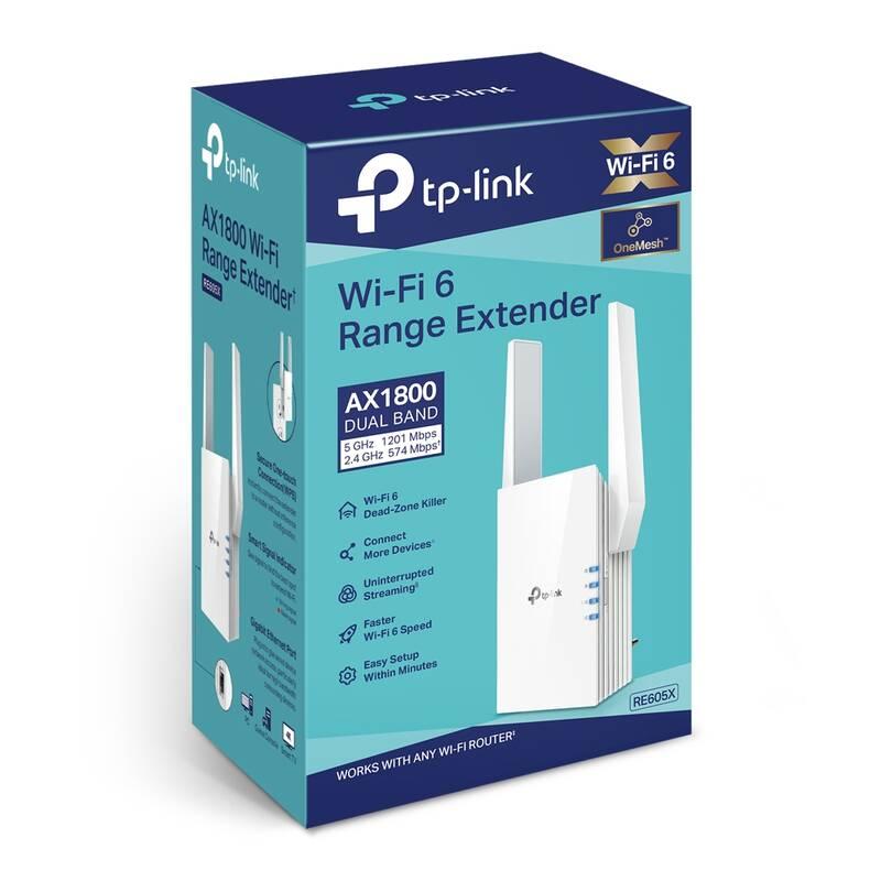 WiFi extender TP-Link RE605X bílý, WiFi, extender, TP-Link, RE605X, bílý