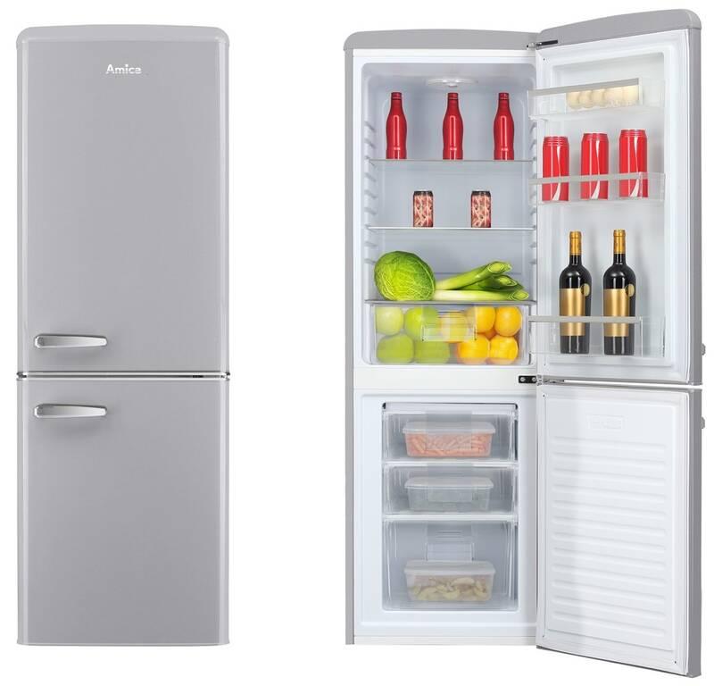 Chladnička s mrazničkou Amica Retro VC 1622 G šedá