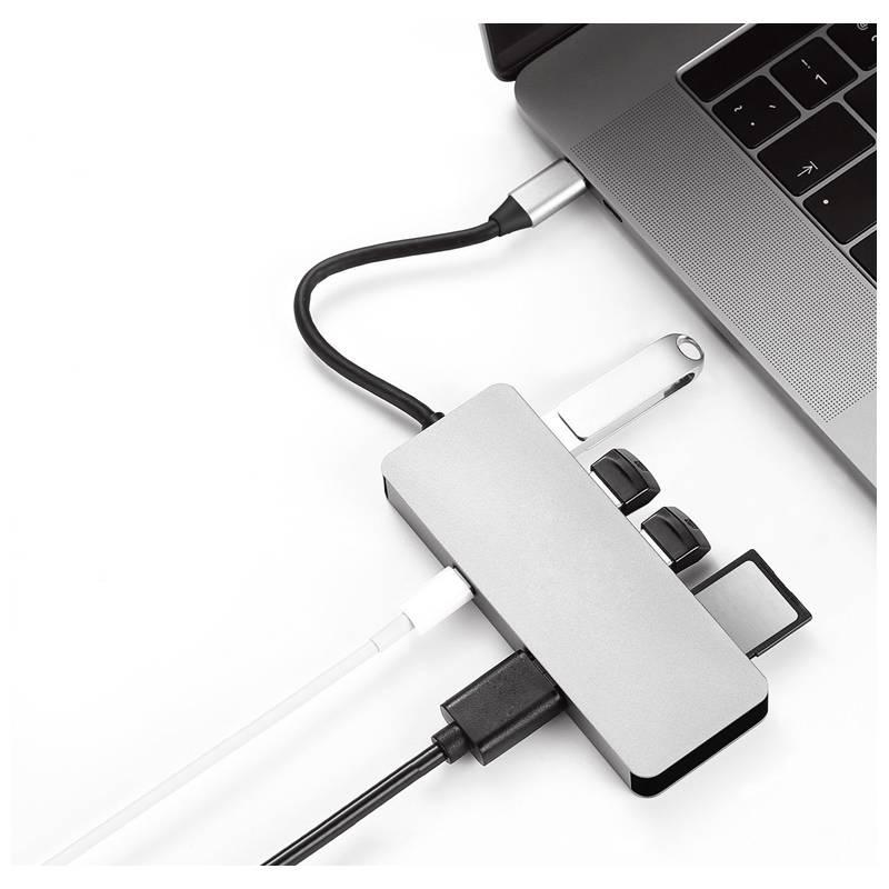 Dokovací stanice PLATINET USB-C USB-C PD, HDMI, SD, Micro SD, 2x USB 2.0, USB 3.0 šedá
