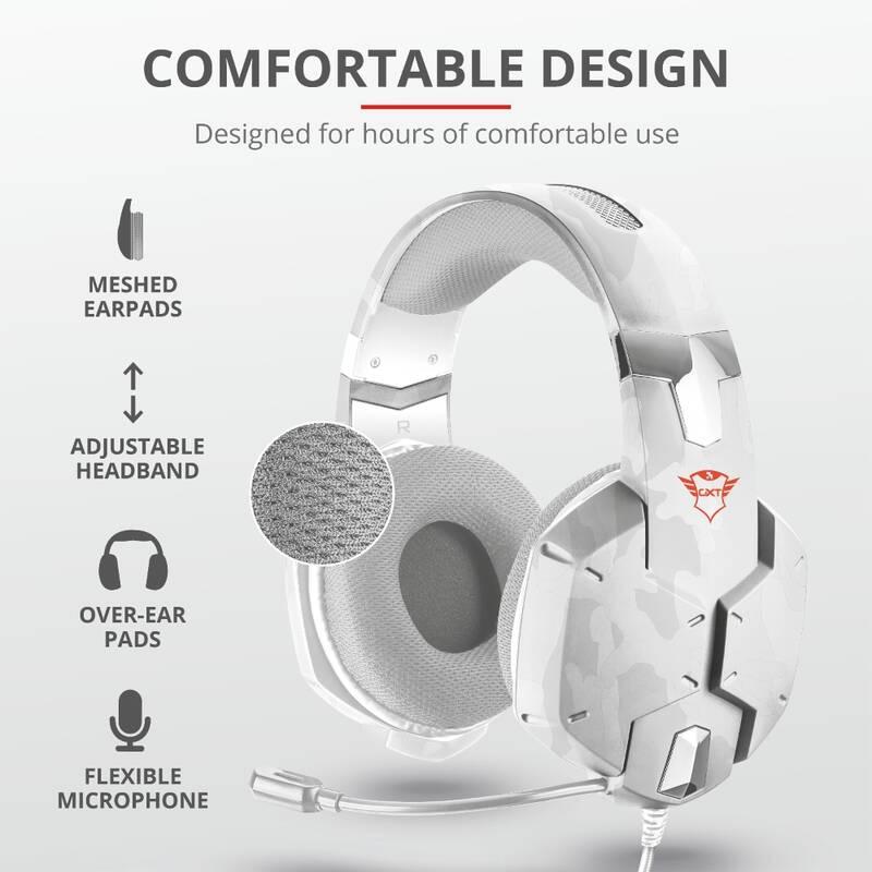 Headset Trust GXT 322W Carus - snow camo