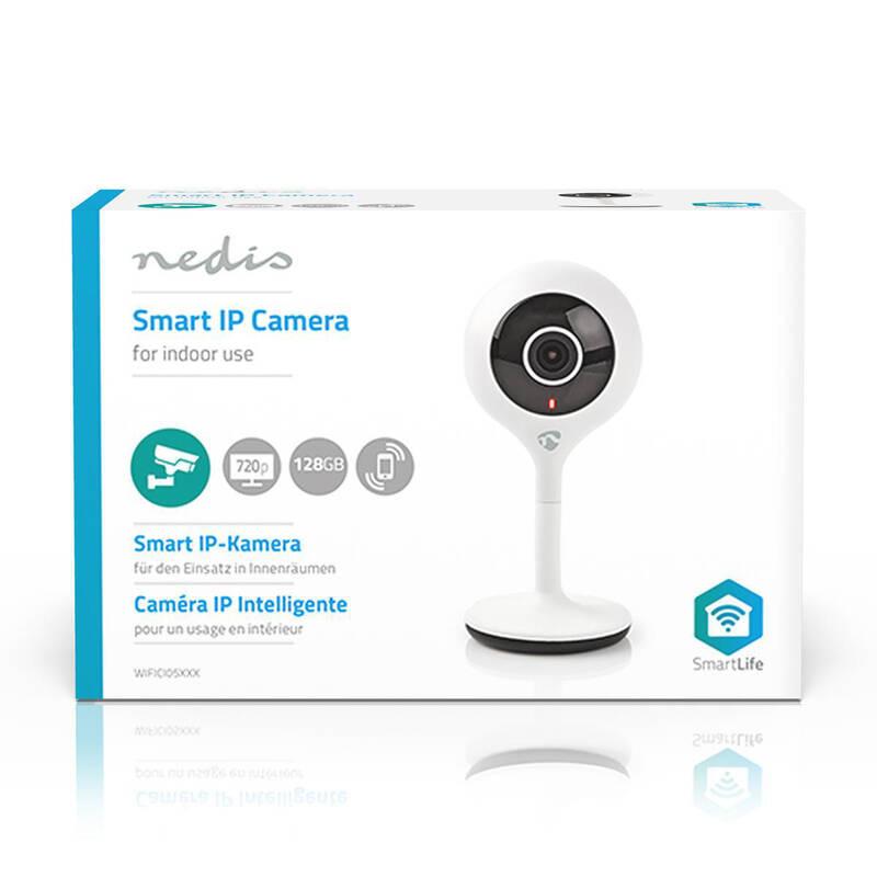 IP kamera Nedis WIFICI05WT, Wi-Fi, 720p, USB bílá
