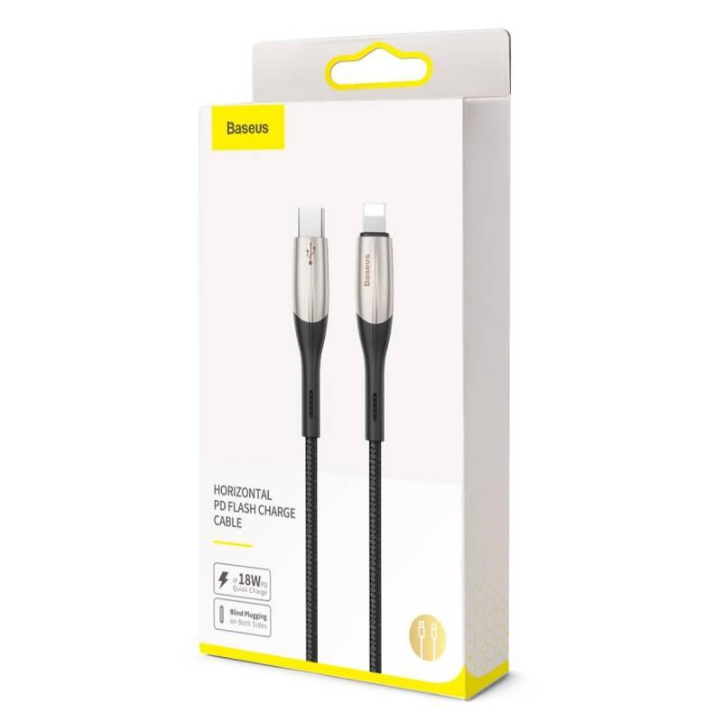 Kabel Baseus USB-C Lightning, 18W, 0,5m černý