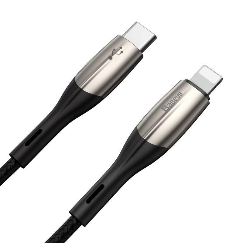 Kabel Baseus USB-C Lightning, 18W, 1m černý, Kabel, Baseus, USB-C, Lightning, 18W, 1m, černý