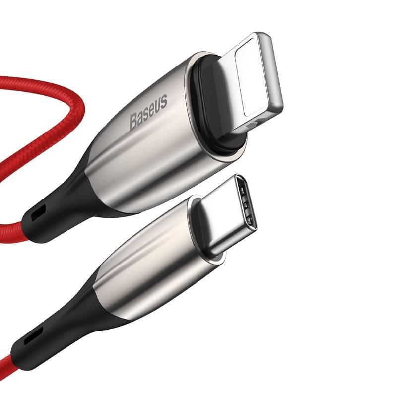Kabel Baseus USB-C Lightning, 18W, 1m červený, Kabel, Baseus, USB-C, Lightning, 18W, 1m, červený