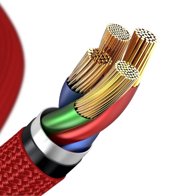 Kabel Baseus USB-C Lightning, 18W, 2m červený