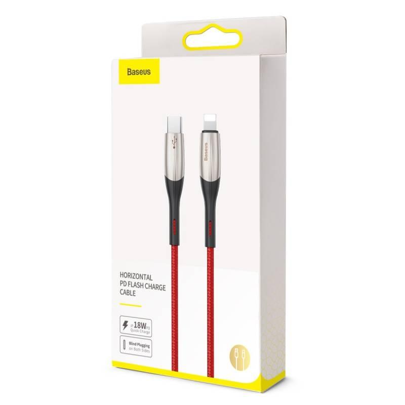 Kabel Baseus USB-C Lightning, 18W, 2m červený