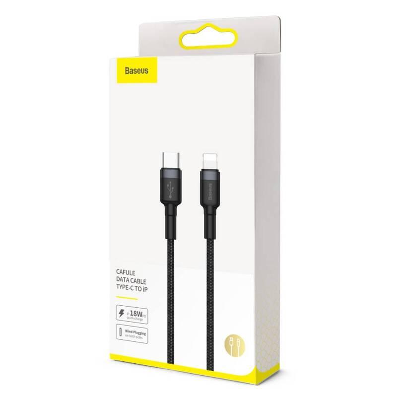Kabel Baseus USB-C Lightning, PD 18W, 1m černý