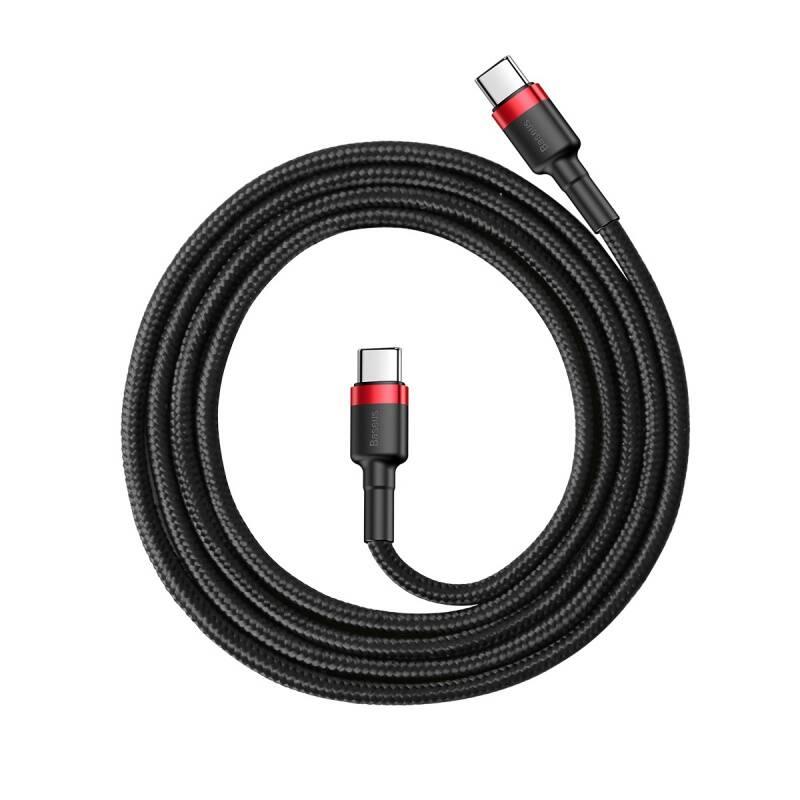 Kabel Baseus USB-C USB-C, PD 2.0 60W, 2m černý červený, Kabel, Baseus, USB-C, USB-C, PD, 2.0, 60W, 2m, černý, červený