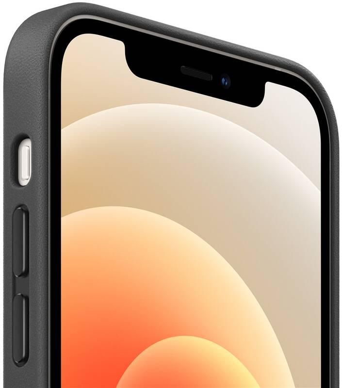 Kryt na mobil Apple Leather Case s MagSafe pro iPhone 12 a 12 Pro - černý