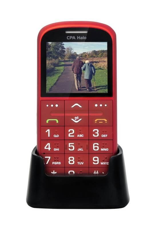 Mobilní telefon CPA Halo Halo 11 Pro Senior s nabíjecím stojánkem červený