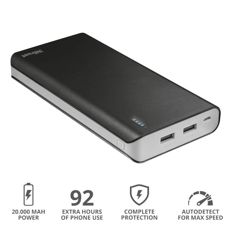 Powerbank Trust Primo 20 000mAh černá