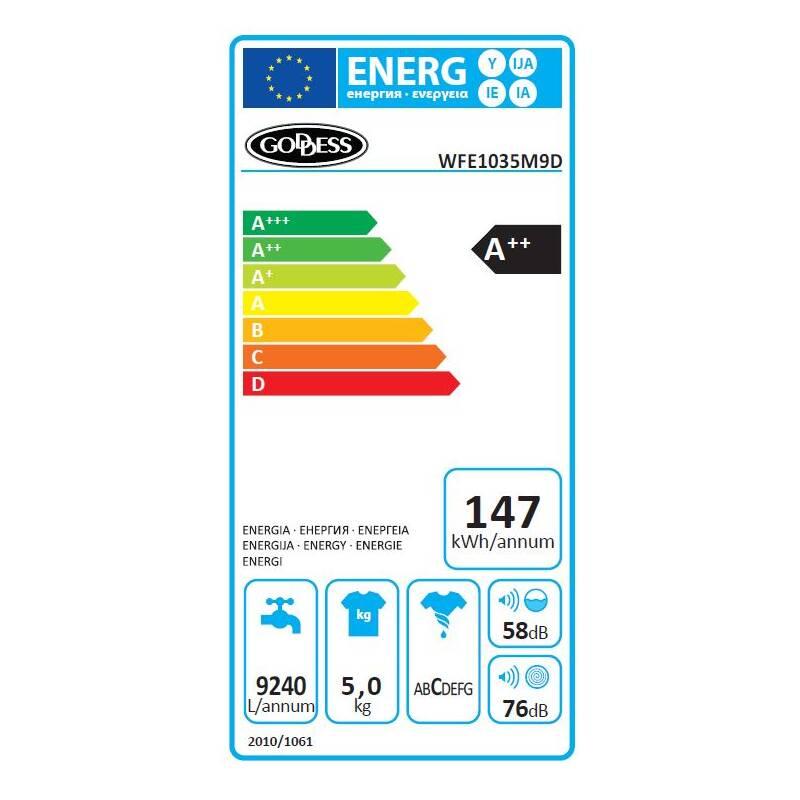 Pračka Goddess WFE1035M9D bílá