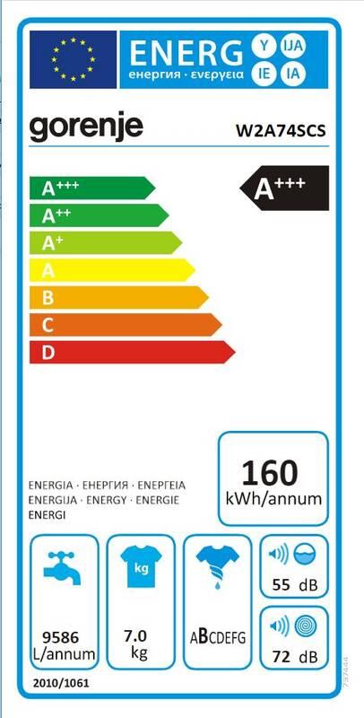 Pračka Gorenje Advanced W2A74SDS bílá