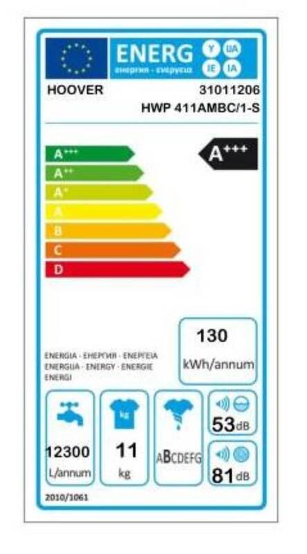 Pračka Hoover HWP 411AMBC 1-S bílá