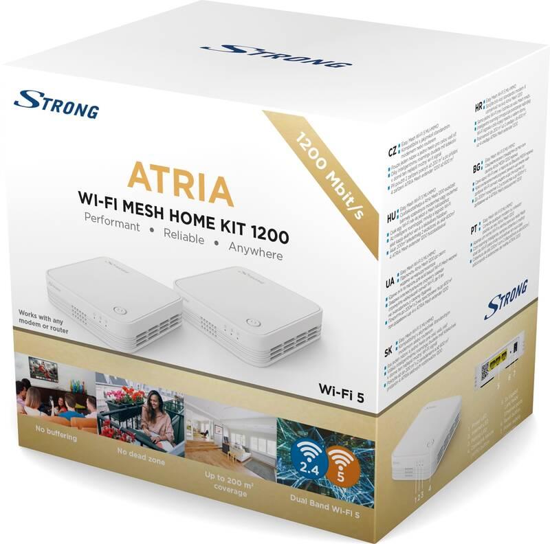 Přístupový bod Strong ATRIA Wi-Fi Mesh Home Kit 1200 - sada bílý, Přístupový, bod, Strong, ATRIA, Wi-Fi, Mesh, Home, Kit, 1200, sada, bílý