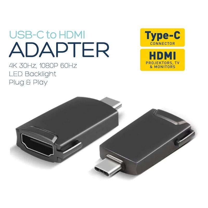 Redukce PLATINET USB-C HDMI šedá, Redukce, PLATINET, USB-C, HDMI, šedá